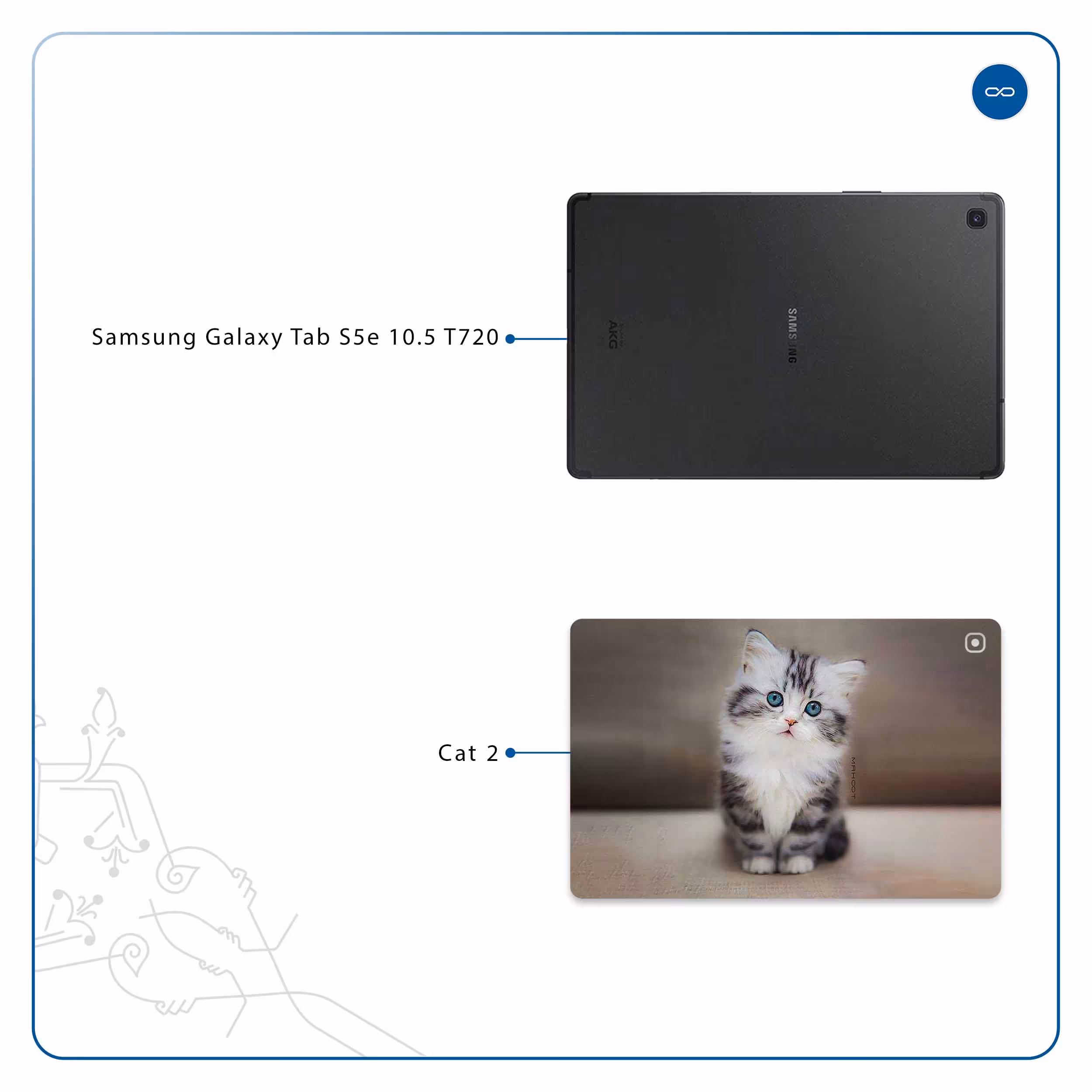 برچسب پوششی ماهوت مدل Cat-2 مناسب برای تبلت سامسونگ Galaxy Tab S5e 10.5 2019 T720