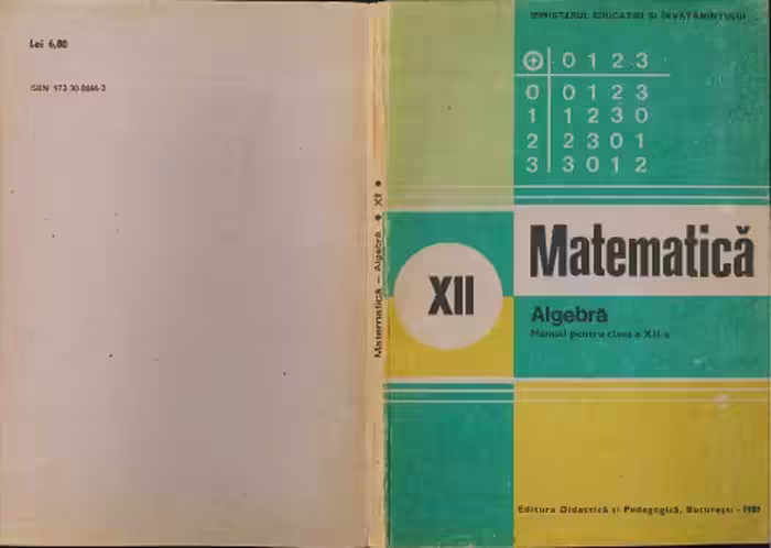 خرید و دانلود نسخه کامل کتاب Matematică. Algebră. Manual pentru clasa a XII-a