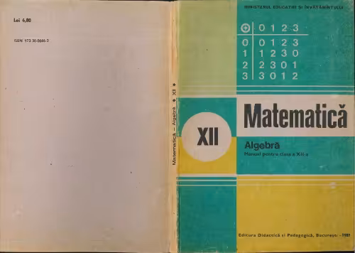خرید و دانلود نسخه کامل کتاب Matematică. Algebră. Manual pentru clasa a XII-a