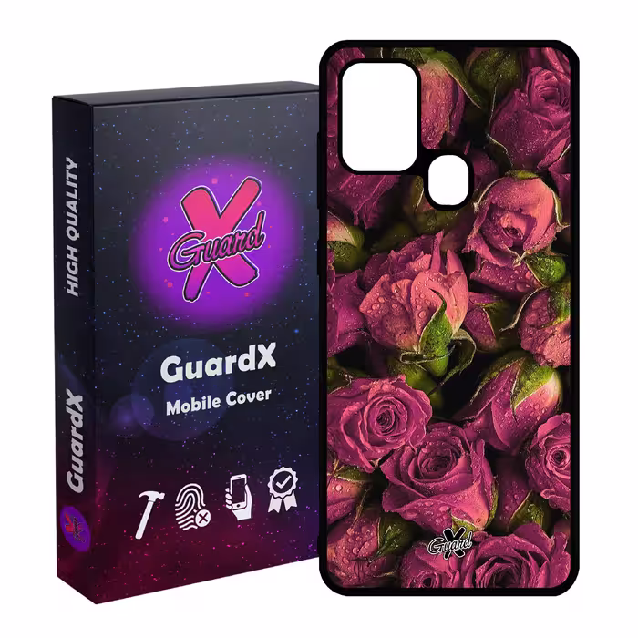 کاور گارد ایکس طرح Flower مدل Glass10006 مناسب برای گوشی موبایل سامسونگ Galaxy A21s