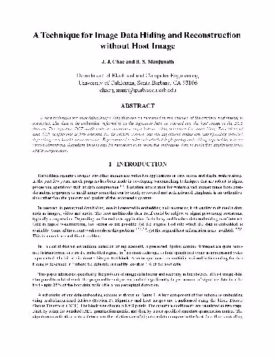 خرید و دانلود نسخه کامل کتاب A Technique for Image Data Hiding and Reconstruction without Host Image