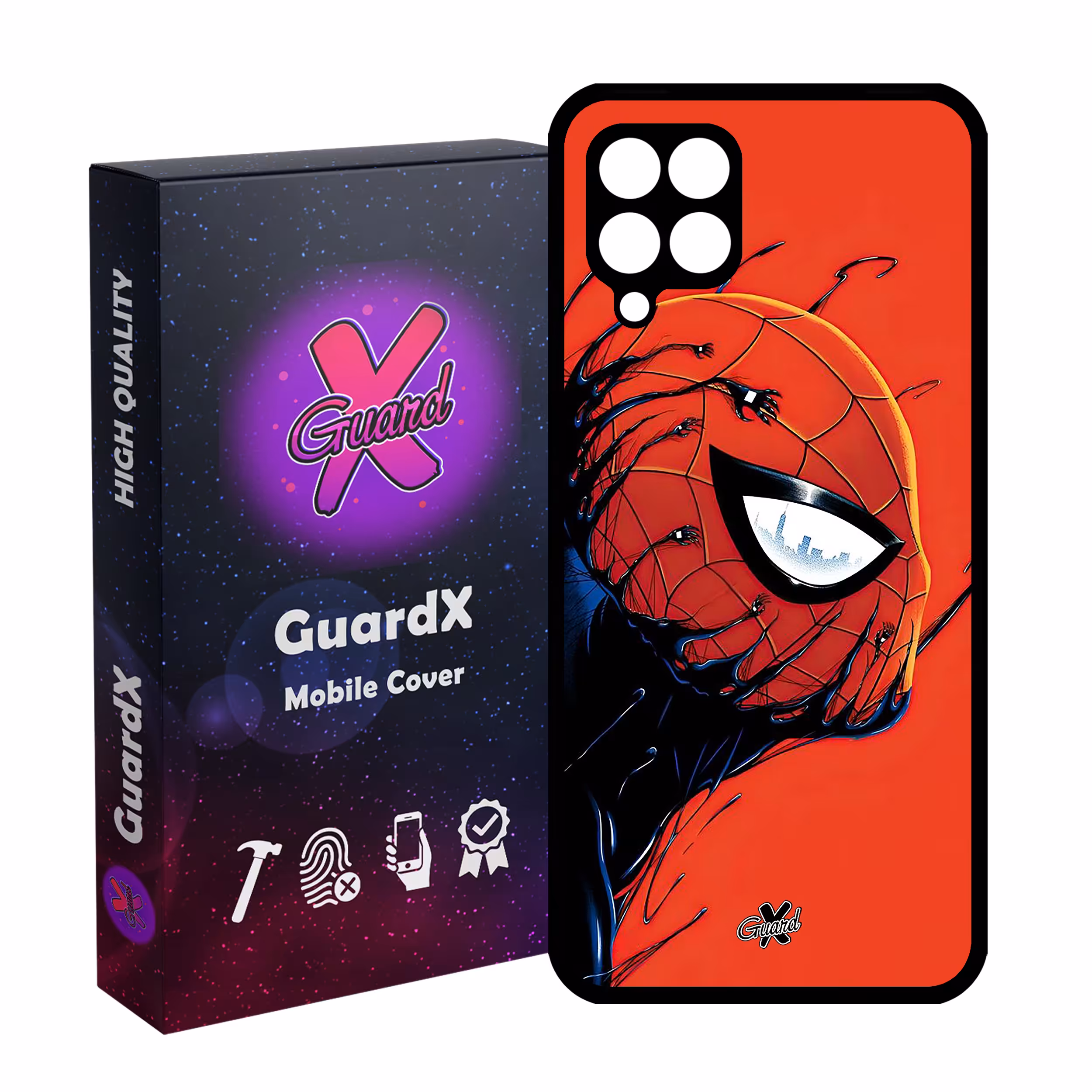 کاور گارد ایکس طرح مرد عنکبوتی مدل Glass10566 مناسب برای گوشی موبایل سامسونگ Galaxy A12/M12/F12