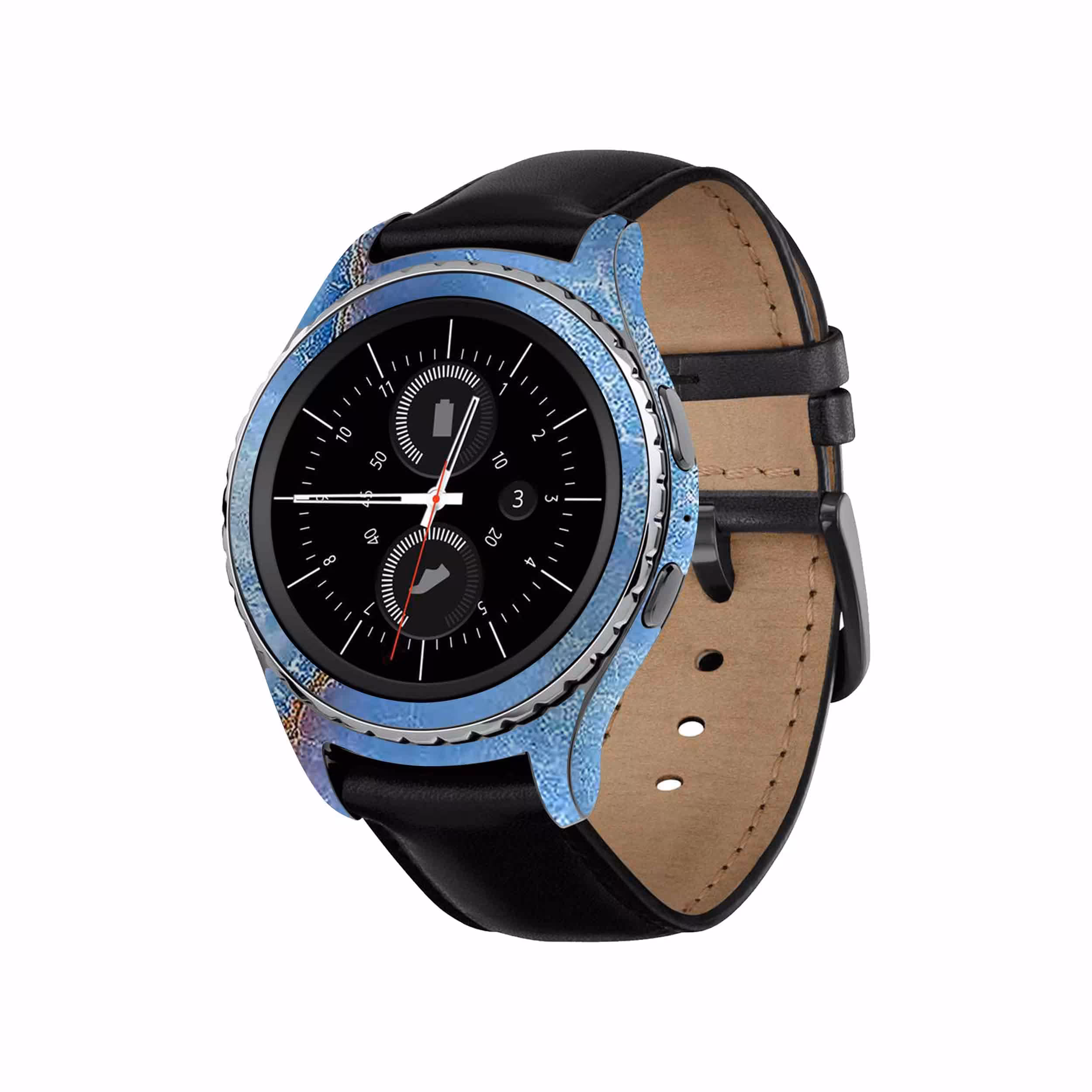 برچسب ماهوت طرح Blue_Ocean_Marble مناسب برای ساعت هوشمند سامسونگ Galaxy Gear S2 Classic