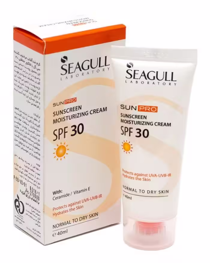 کرم ضد آفتاب مرطوب کننده SPF30 مناسب پوست معمولی تا خشک سی گل 40 میل