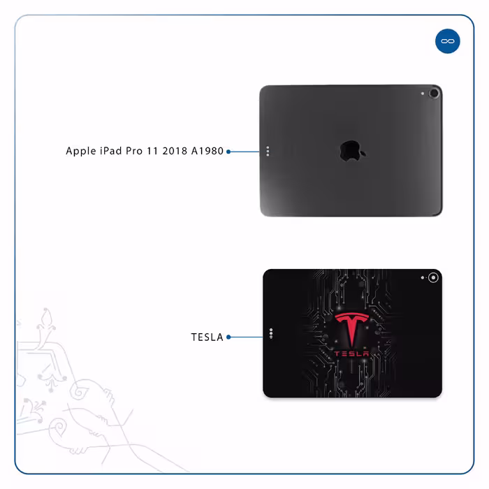 برچسب پوششی ماهوت مدل TESLA مناسب برای تبلت اپل iPad Pro 11 2018 A1980