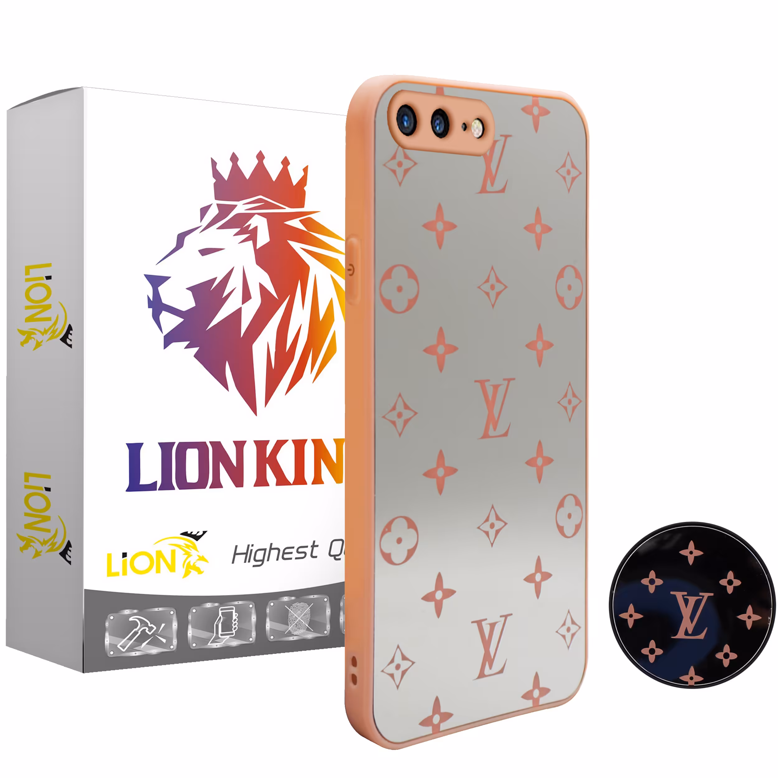 کاور لاین کینگ مدل Ayeneh LV مناسب برای گوشی موبایل اپل Iphone 6/6S به همراه پایه نگهدارنده