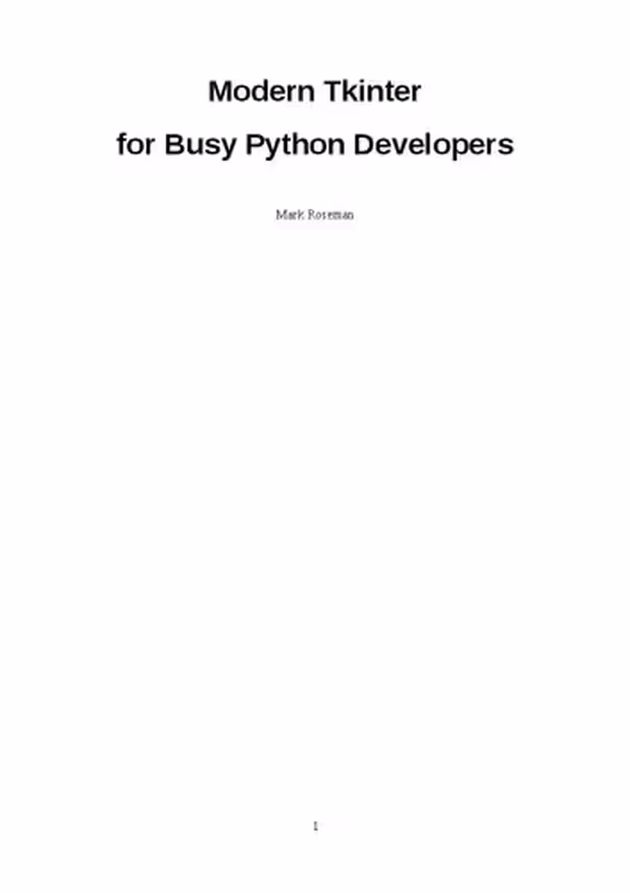 خرید و دانلود نسخه کامل کتاب Modern Tkinter for Busy Python Developers