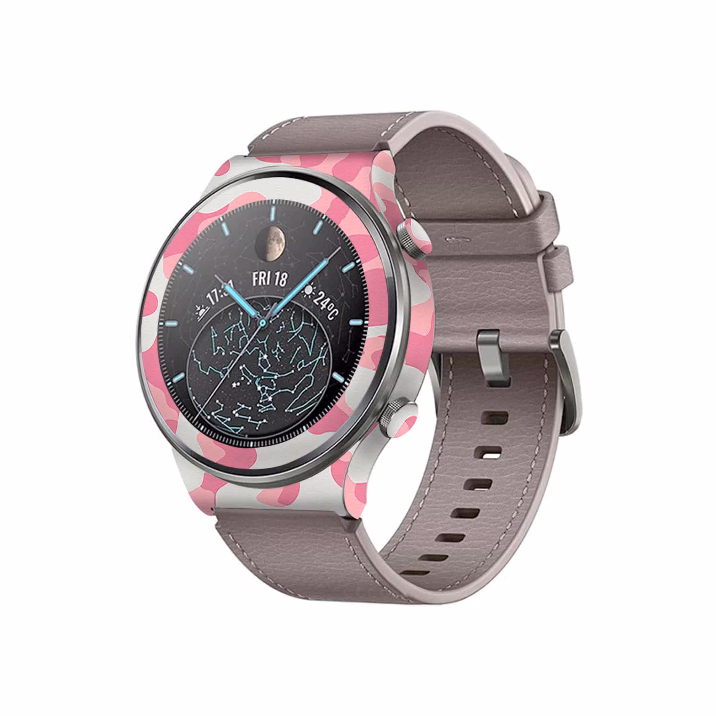 برچسب ماهوت طرح Army Pink مناسب برای ساعت هوشمند هوآوی Watch GT 2 Pro