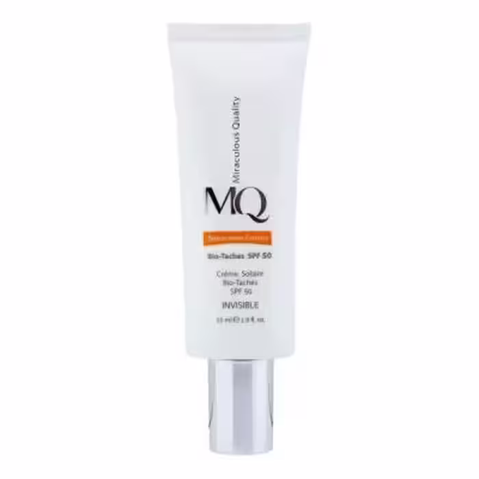 کرم ضد آفتاب بی‌رنگ ام کیو SPF50 مدل BIO TACHES مناسب انواع پوست، حجم 55 میلی‌لیتر