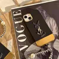 قاب آیفون 13 پرو مکس GOLD YSL با آویز موجود برای تمام مدل های آیفون