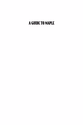 خرید و دانلود نسخه کامل کتاب A Guide to Maple