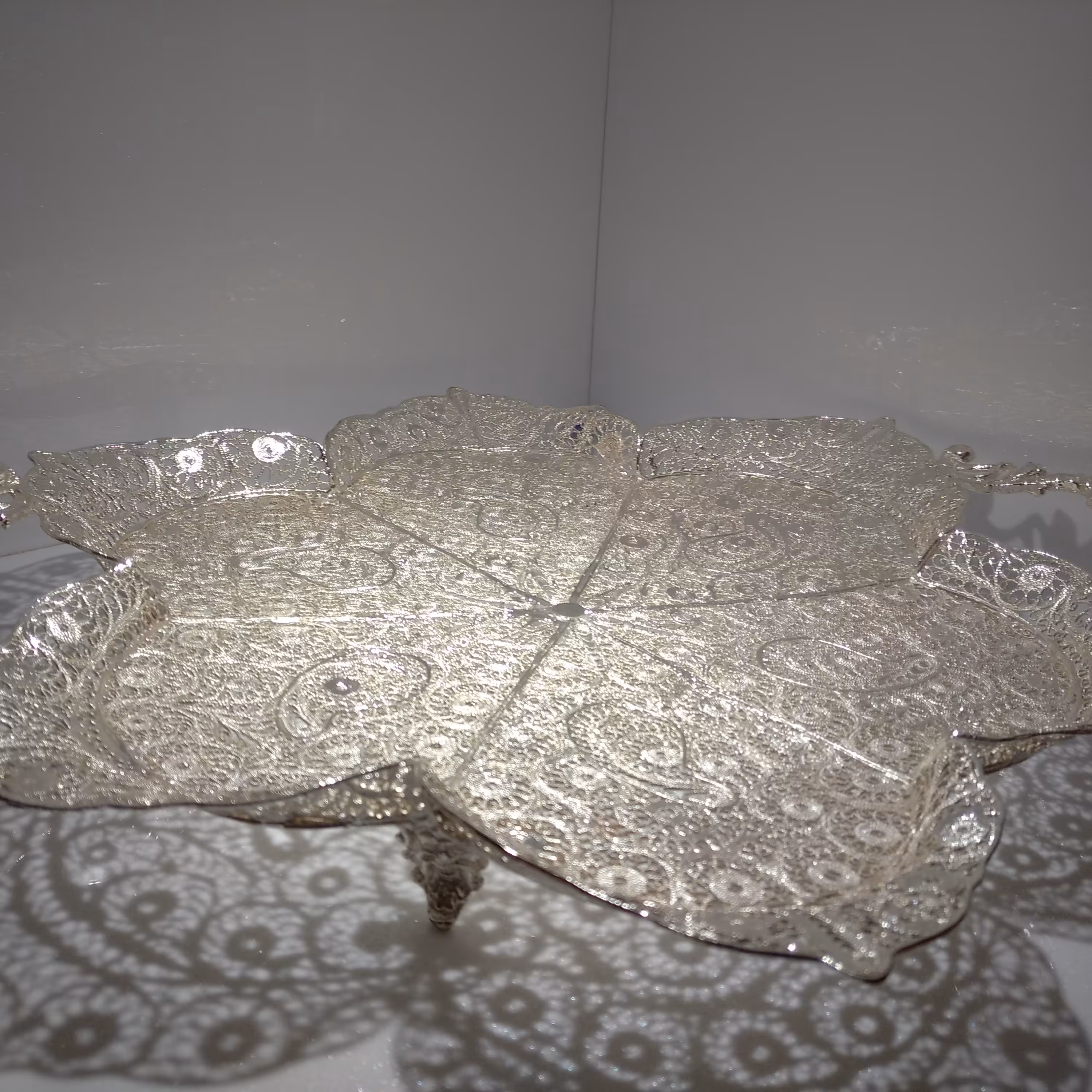 سینی مسی ملیله کاری روکش نقره 
