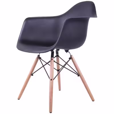 صندلی کروماتیک مدل Black Armchair Wood Legs