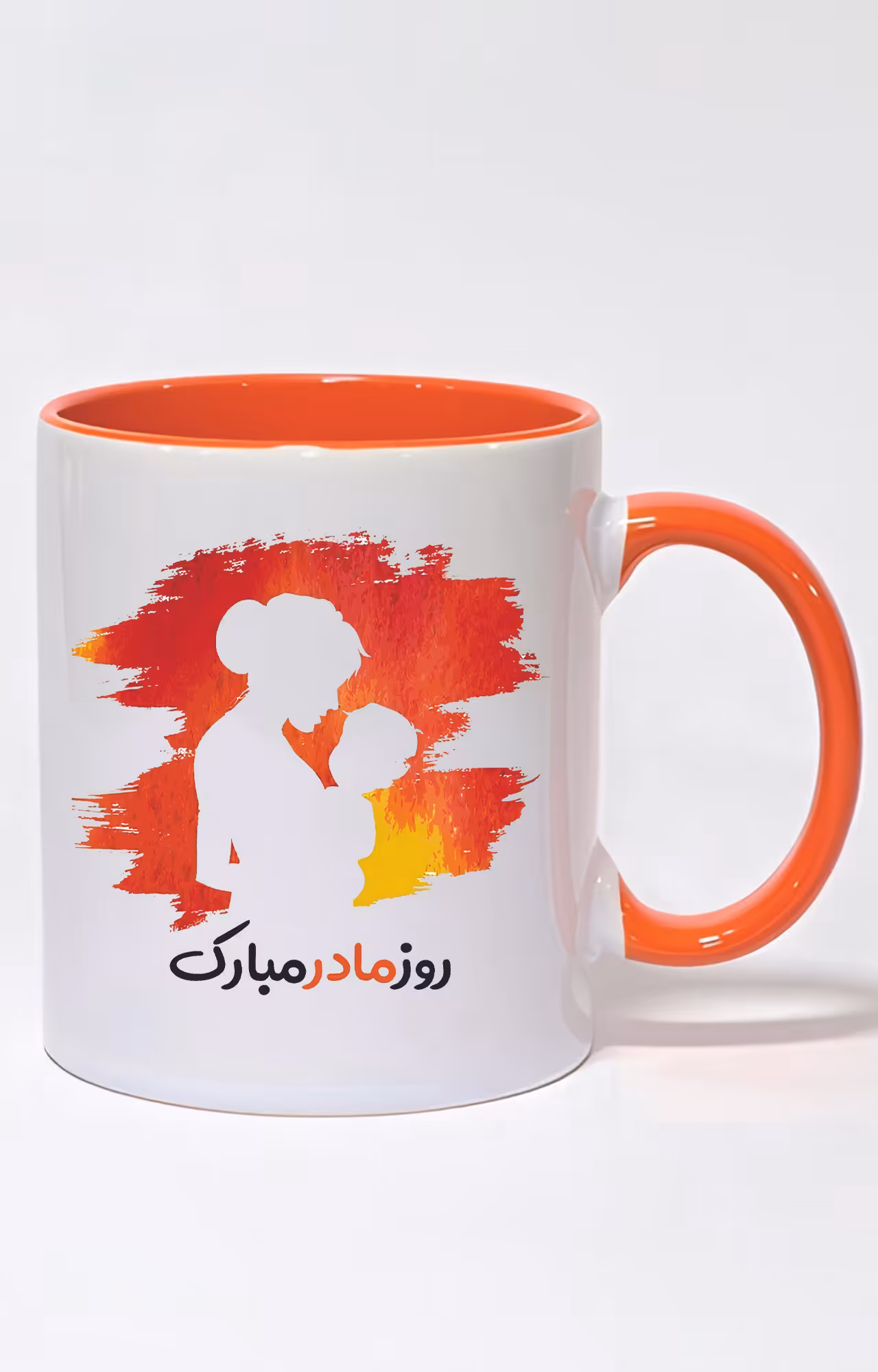 ماگ دسته و داخل رنگی طرح روز مادر کد 3849
