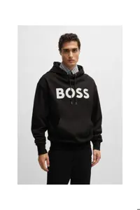 سویشرت مشکی مردانه سیاه آرم برند آقایان به طور منظم و مناسب آستین بلند BOSS