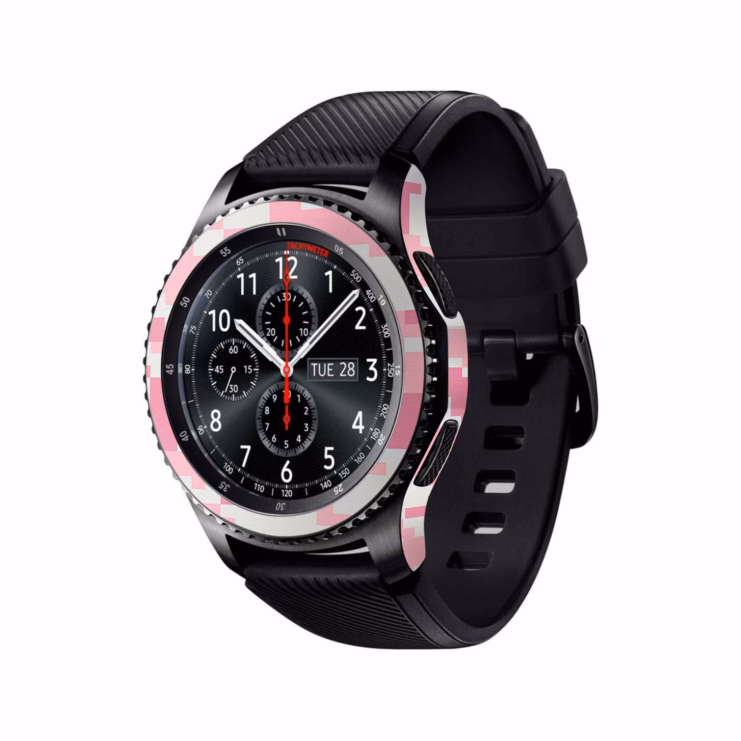 برچسب ماهوت طرح Army-Pink-pixel مناسب برای ساعت هوشمند سامسونگ Galaxy Gear S3 Frontier