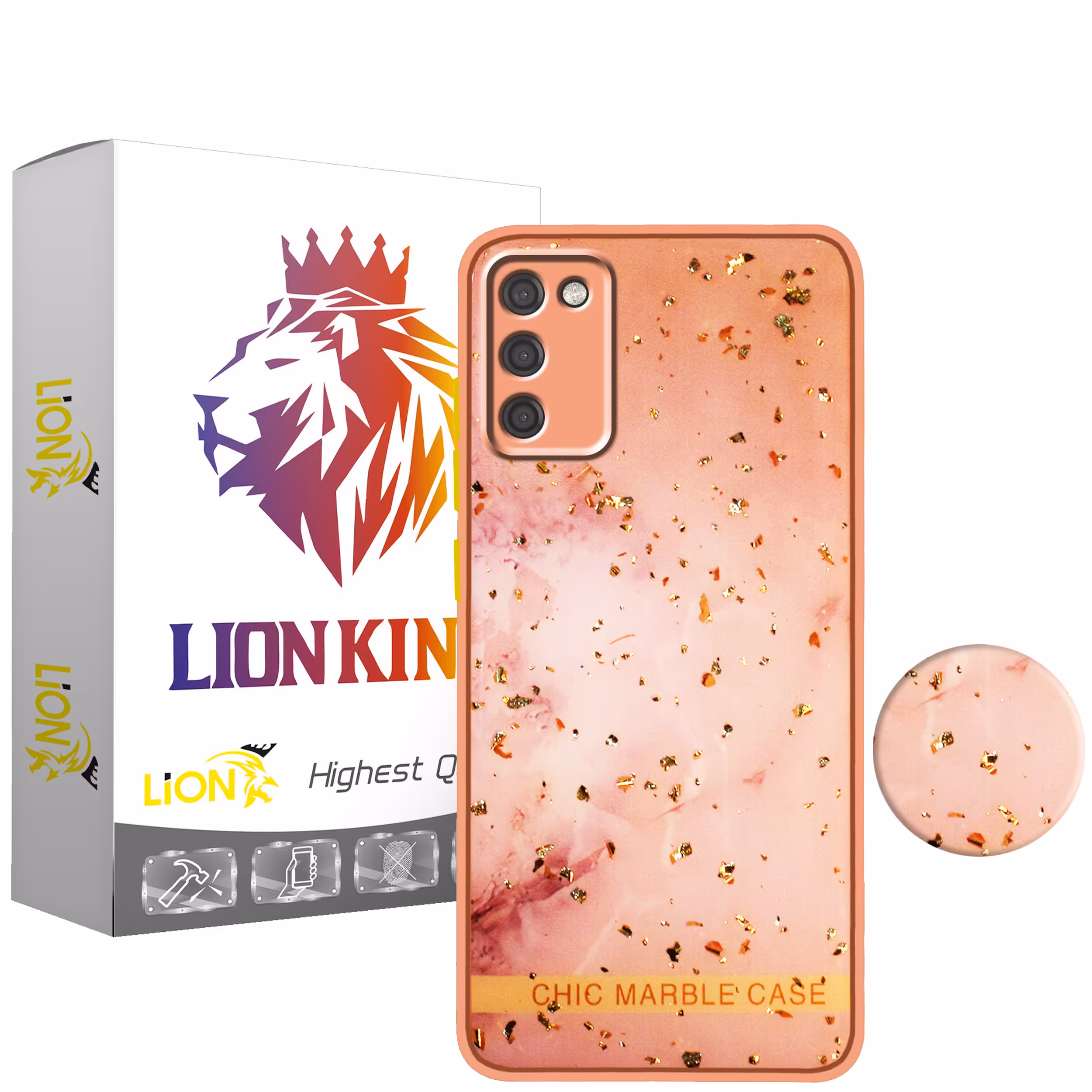 کاور لاین کینگ مدل کهکشانA مناسب برای گوشی موبایل سامسونگ GALAXY A02S به همراه پایه نگهدارنده