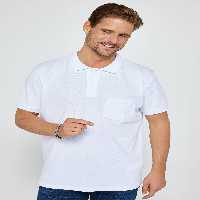 تی شرت یقه پولو سفید مردانه کلاسیک مناسب و معمولی برش 100 ٪ پنبه مسطح PIKE POLO YAKA T Tudors
