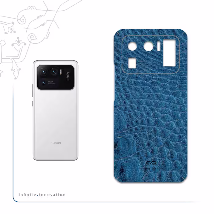 برچسب پوششی ماهوت مدل Blue-Crocodile-Leather مناسب برای گوشی موبایل شیائومی Mi 11 Ultra
