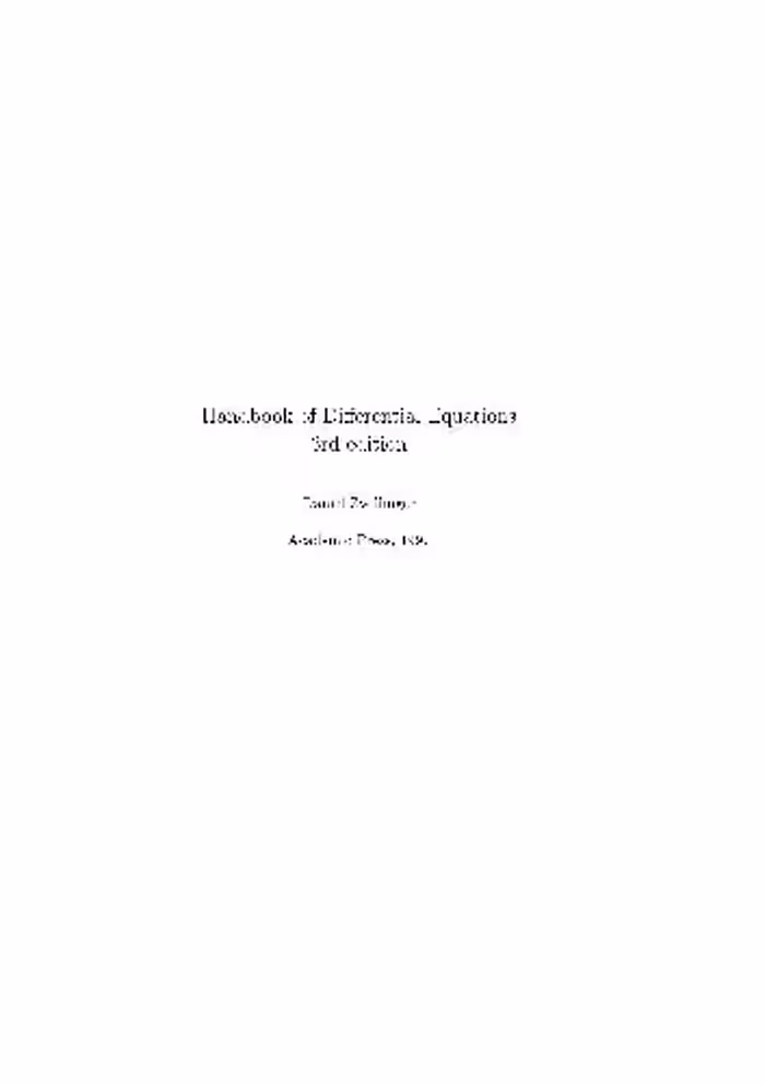 خرید و دانلود نسخه کامل کتاب Handbook Differential Equations
