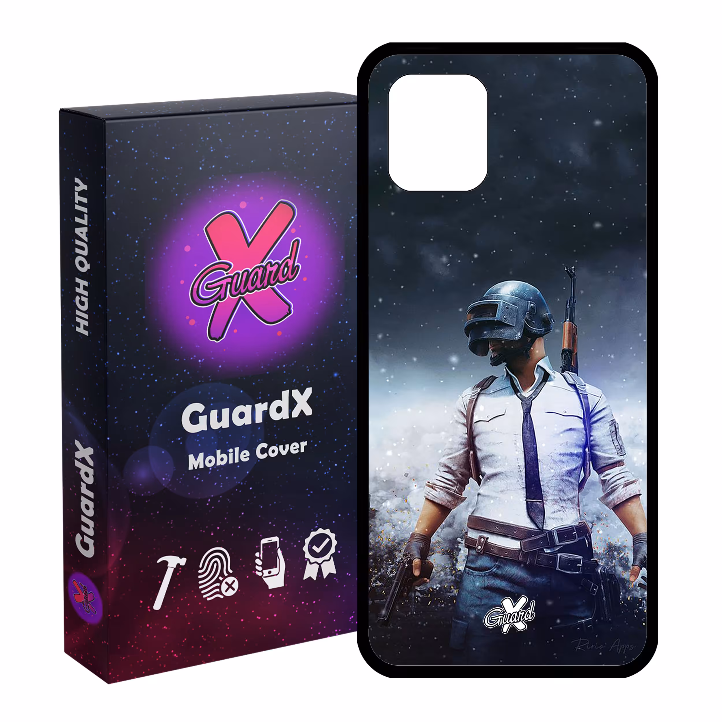 کاور گارد ایکس طرح Pubg مدل Glass10039 مناسب برای گوشی موبایل سامسونگ Galaxy Note 10 Lite