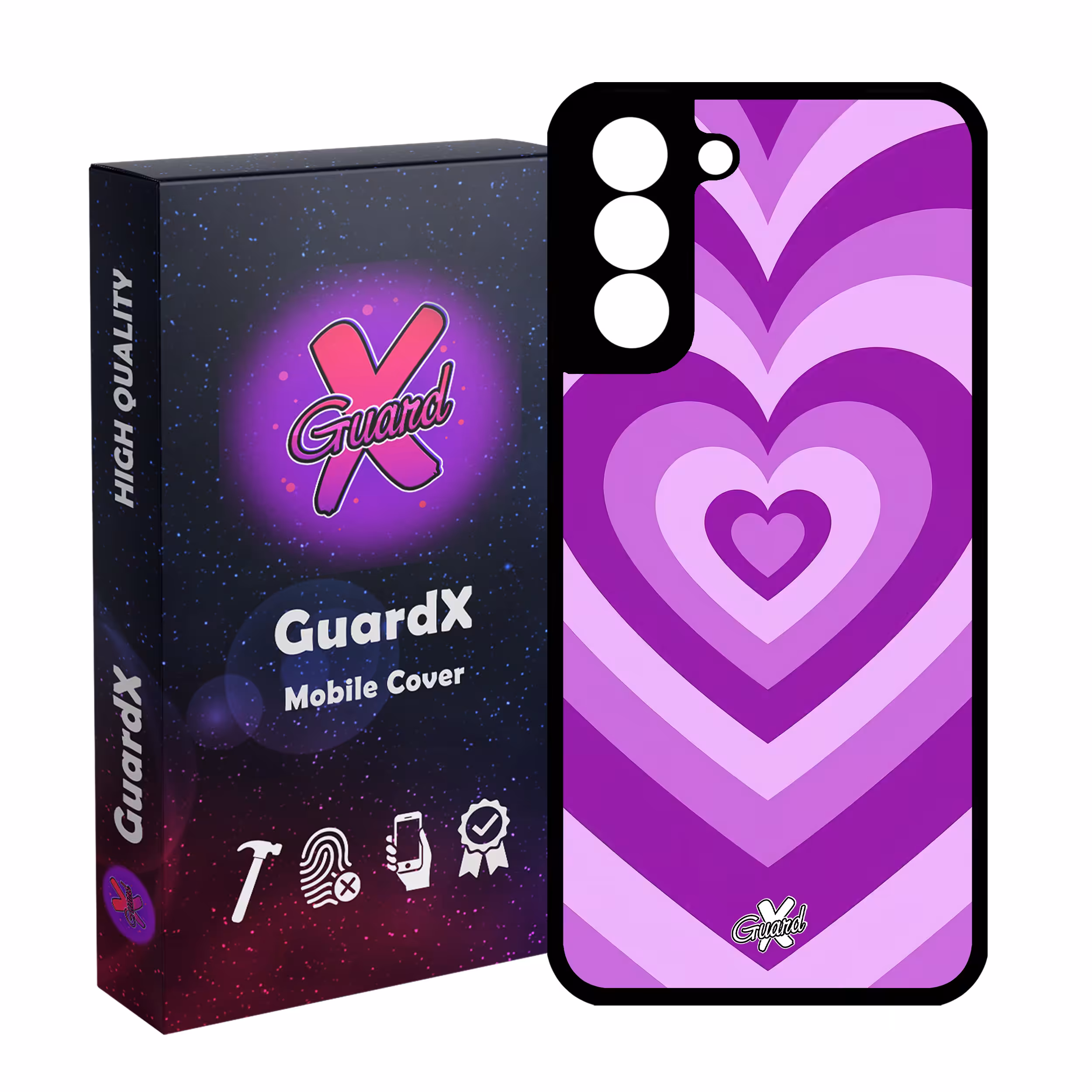 کاور گارد ایکس طرح قلب مدل Glass10474 مناسب برای گوشی موبایل سامسونگ Galaxy S21 FE