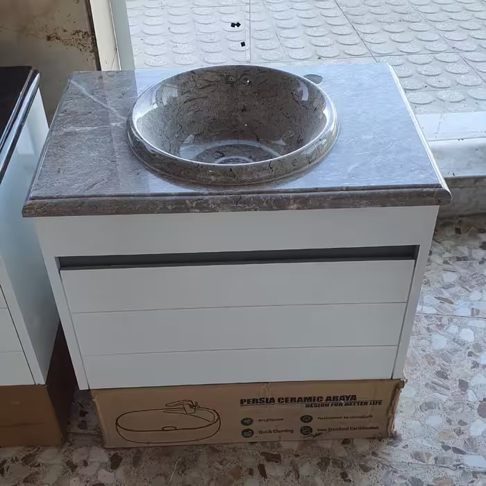 روشویی کابینتی رو سنگ طوسی