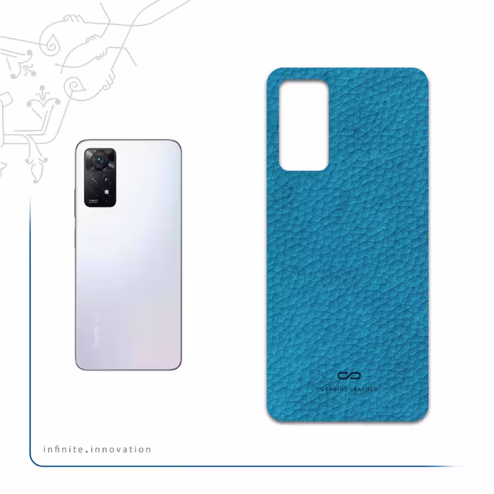 برچسب پوششی ماهوت مدل Blue-Leather مناسب برای گوشی موبایل شیائومی Redmi Note 11 Pro Plus 5G (India)
