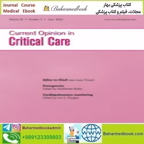 Current Opinion in Critical Care Volume 30 1 to 3 2024 TR