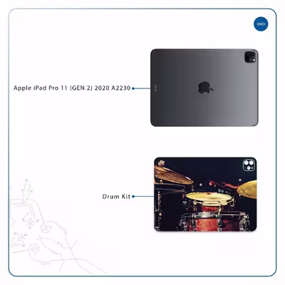 برچسب پوششی ماهوت مدل Drum Kit مناسب برای تبلت اپل iPad Pro 11 (GEN 2) 2020 A2230