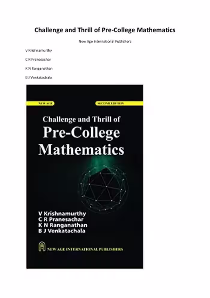 خرید و دانلود نسخه کامل کتاب Challenge and Thrill of Pre-College Mathematics
