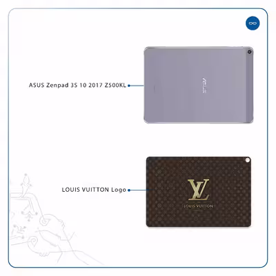 برچسب پوششی ماهوت مدل LOUIS-VUITTON-Logo مناسب برای تبلت ایسوس Zenpad 3S 10 2017 Z500KL