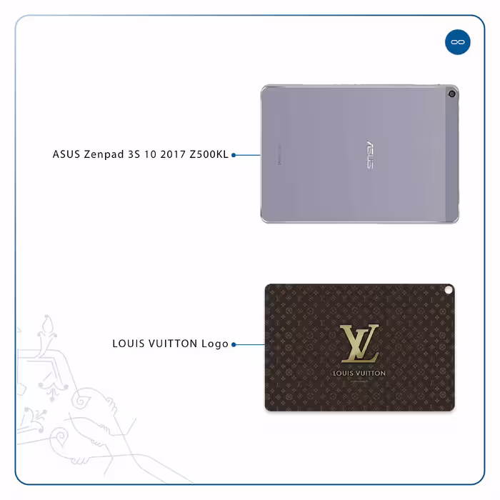 برچسب پوششی ماهوت مدل LOUIS-VUITTON-Logo مناسب برای تبلت ایسوس Zenpad 3S 10 2017 Z500KL
