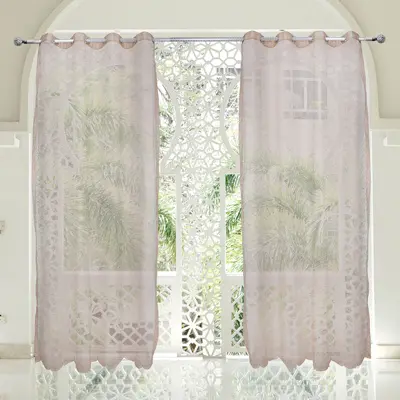 پرده نوین دکور سیاناو مدل تور دایره ای سایز 280 × 140 سانتی متر