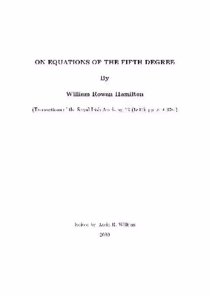 خرید و دانلود نسخه کامل کتاب On Equations of the Fifth Degree