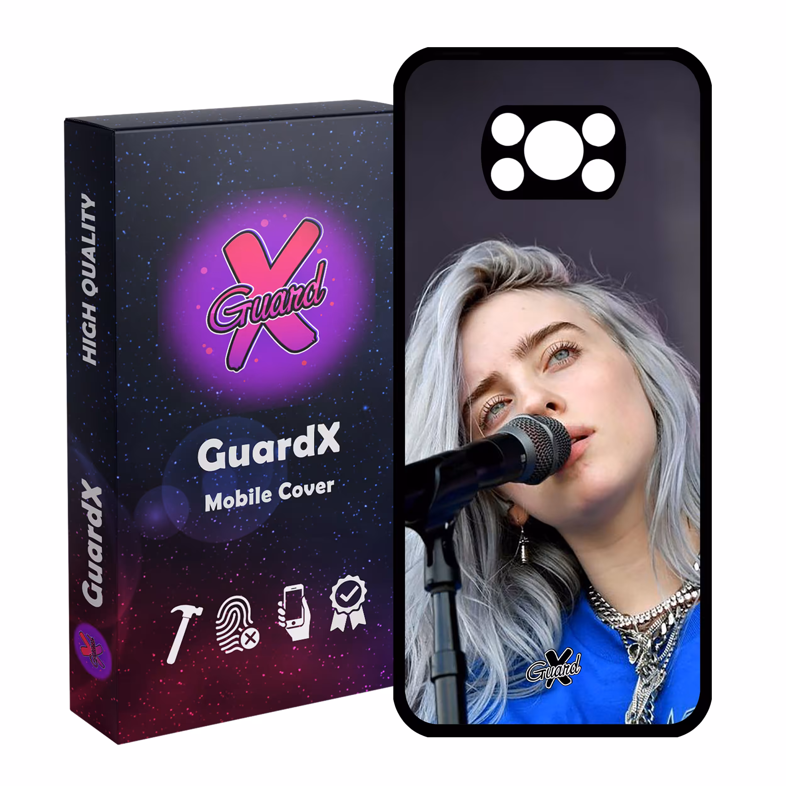 کاور گارد ایکس طرح Billie Eilish مدل Glass10242 مناسب برای گوشی موبایل شیائومی Poco X3 / Poco X3 NFC