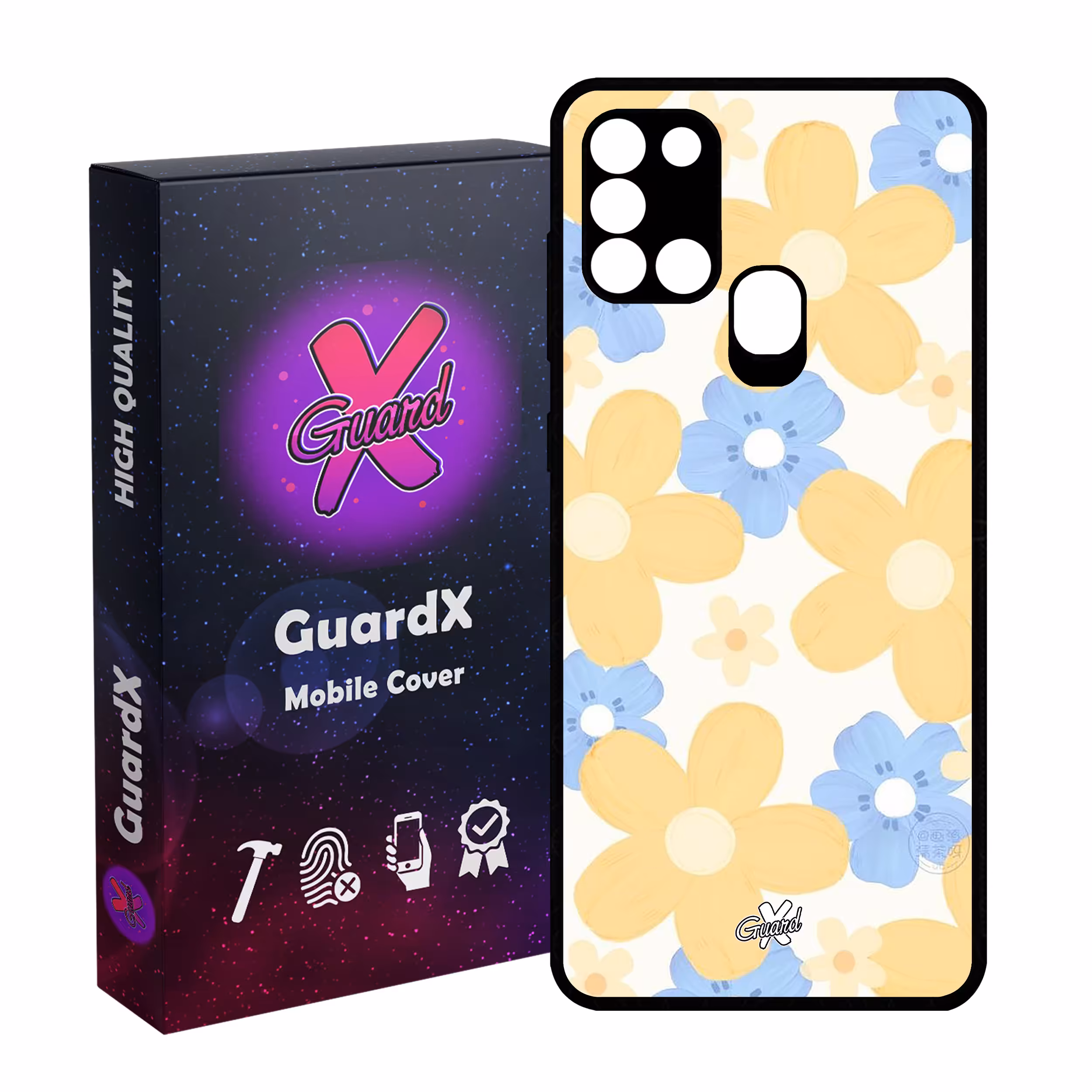 کاور گارد ایکس طرح Flower مدل Glass10539 مناسب برای گوشی موبایل سامسونگ Galaxy A21s