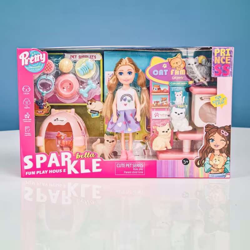 اسباب بازی خانه عروسکی مدل پانسیون گربه SPARKEL BELLA کد P/7018/B