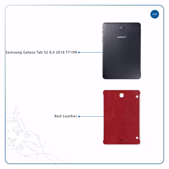 برچسب پوششی ماهوت مدل Red-Leather مناسب برای تبلت سامسونگ Galaxy Tab S2 8.0 2016 T719N