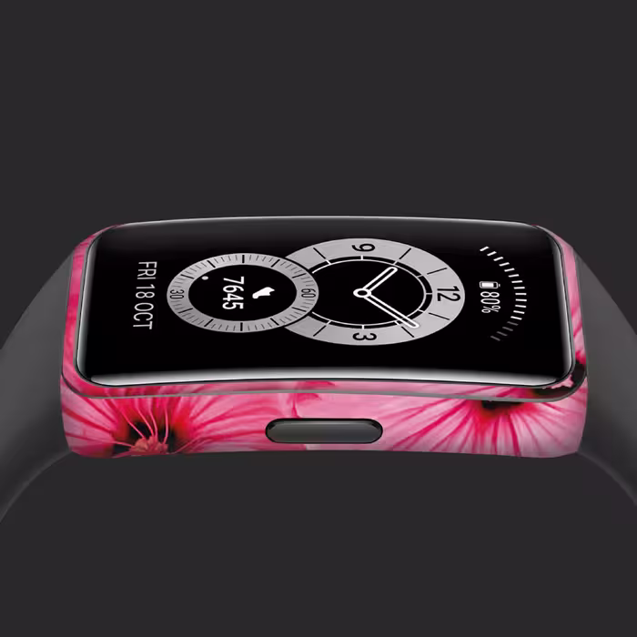 برچسب ماهوت طرح Pink Flower مناسب برای ساعت هوشمند هوآوی band 6