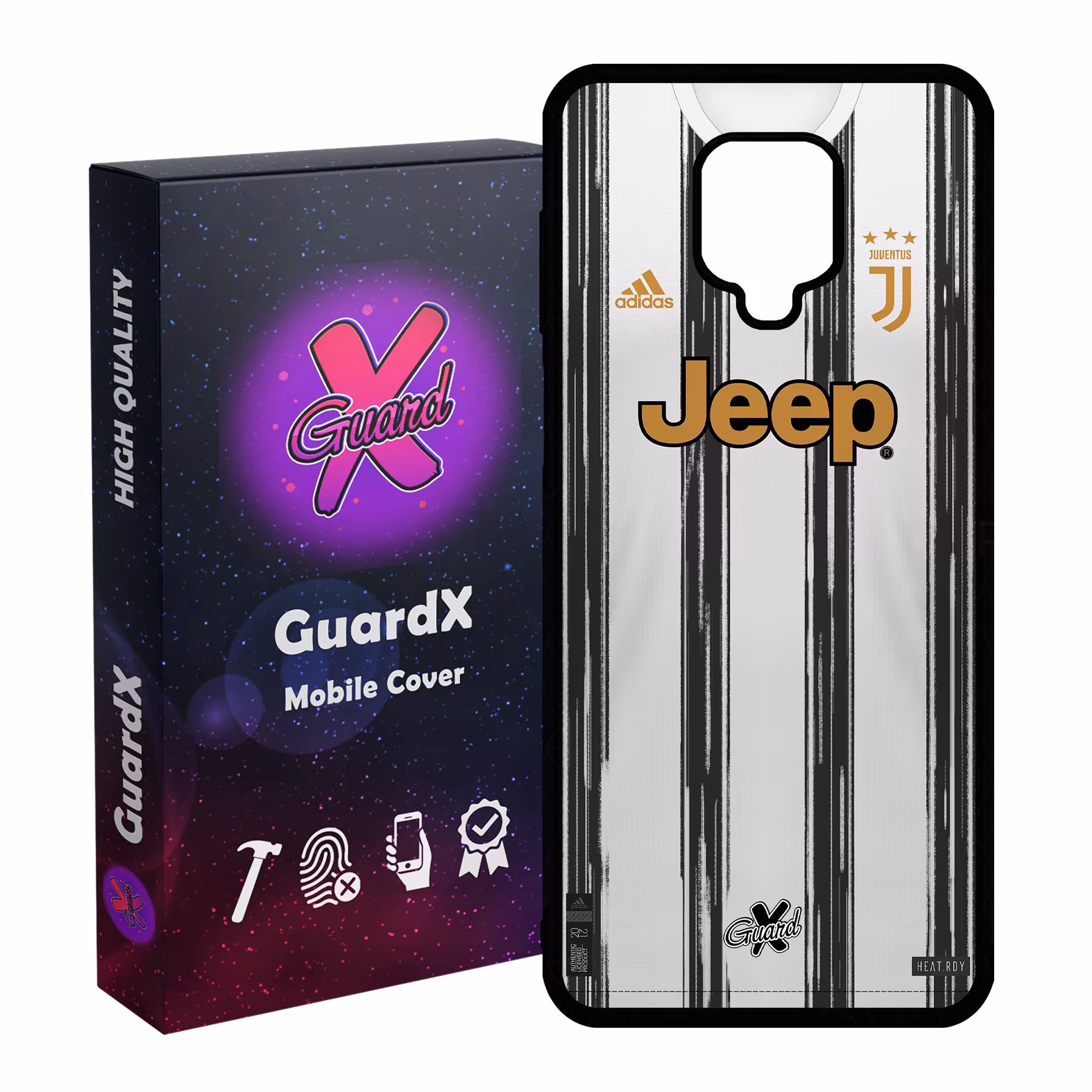 کاور گارد ایکس طرح یوونتوس مدل Glass10229 مناسب برای گوشی موبایل سامسونگ Redmi Note 9S / Note 9 Pro / Note 9 Pro Max