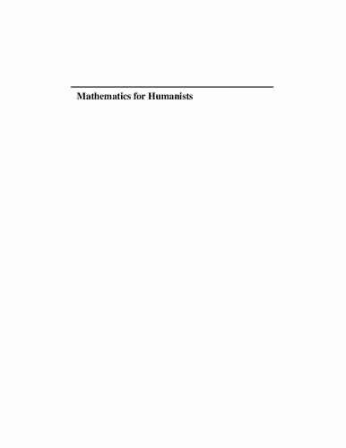 خرید و دانلود نسخه کامل کتاب Mathematics for Humanists