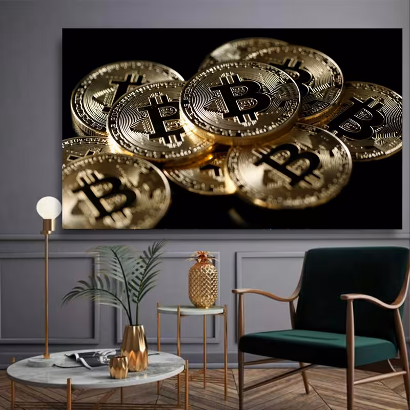 تابلو شاسی طرح بیت کوین کد BL409 | دنیای قاب