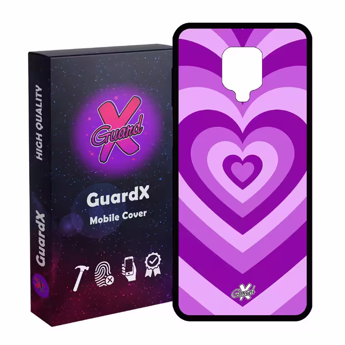 کاور گارد ایکس طرح قلب مدل Glass10474 مناسب برای گوشی موبایل شیائومی Redmi Note9 Pro/Note 9 Pro Max/Redmi Note 9S/MI Poco M2 Pro