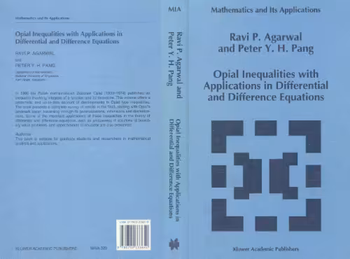 خرید و دانلود نسخه کامل کتاب Opial Inequalities with Applications in Differential and Difference Equations