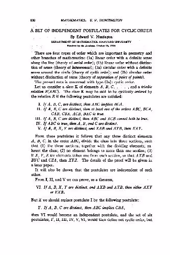خرید و دانلود نسخه کامل کتاب [Article] A Set of Independent Postulates for Cyclic Order