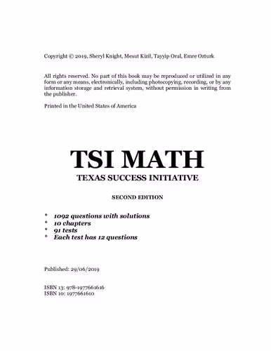 خرید و دانلود نسخه کامل کتاب TSI Math: College for All TSI Math