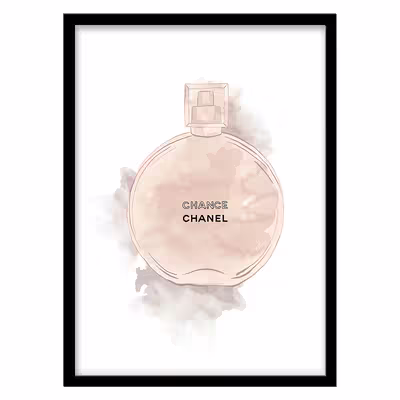 تابلو فورنیمو مدل دکوراتیو پوستر آبرنگ مینیمال عطر شنل کد 05310B