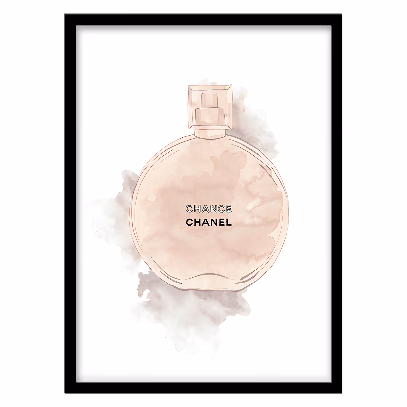 تابلو فورنیمو مدل دکوراتیو پوستر آبرنگ مینیمال عطر شنل کد 05310B
