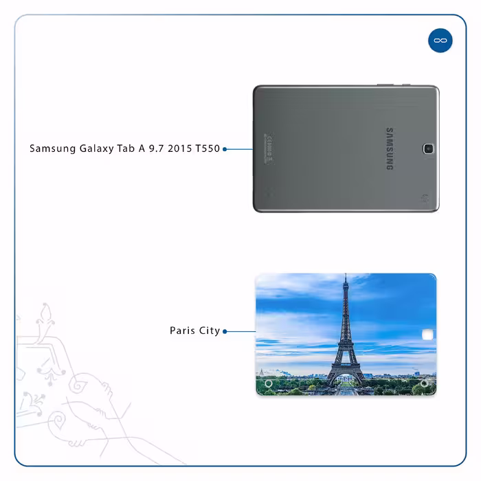 برچسب پوششی ماهوت مدل Paris City مناسب برای تبلت سامسونگ Galaxy Tab A 9.7 2015 T550